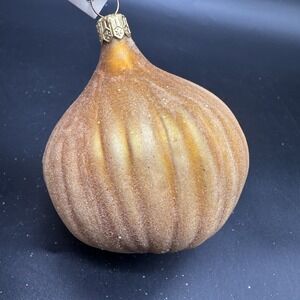 CHRISTOPHER RADKO ONION 3" ORNAMENT FROSTED GLITTERED